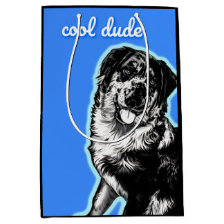 Cool Dude Australian Shephard Gift Bag ミディアムペーパーバッグ