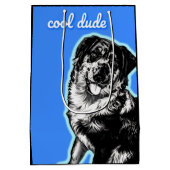 Cool Dude Australian Shephard Gift Bag ミディアムペーパーバッグ (裏面)