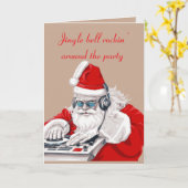 Cool Dude Old Skool Eighties Christmas DJ  カード (黄色い花)