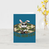 Cool easter bunny egg hunter camo military funny カード (黄色い花)
