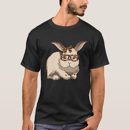 Cool Easter Bunny with Glasses Easter Bunny Cute Tシャツ (正面)