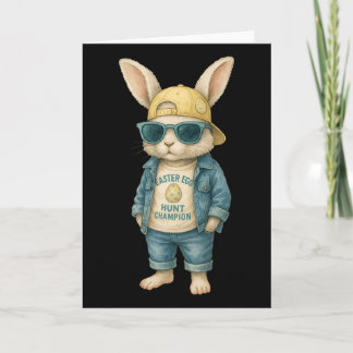 Cool Easter Bunny With Sungles For Boys Teens Men  カード