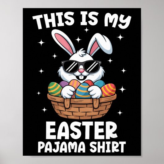 Cool Easter Egg Sket Bunny This Is My Easter Pajam ポスター (正面)