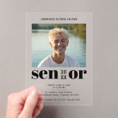 Cool Editorial Style Senior Grad Photo TMF26 アクリル招待状 (インサイチュ (ポータブル))
