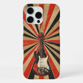 Cool Electric Guitarist Gift Soviet Art Rock Music iPhoneケース (裏面)