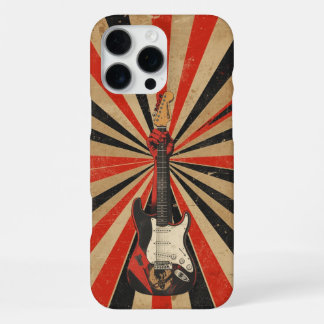 Cool Electric Guitarist Gift Soviet Art Rock Music iPhone 16 Pro Maxケース
