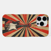 Cool Electric Guitarist Gift Soviet Art Rock Music iPhoneケース (裏面横)