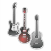 Cool Electric Guitars for Music Lovers Art シール (正面)