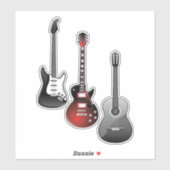 Cool Electric Guitars for Music Lovers Art シール (シート)