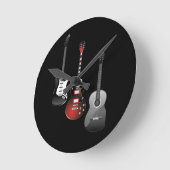Cool Electric Guitars for Music Lovers Custom Gift ラウンド壁時計 (傾斜)