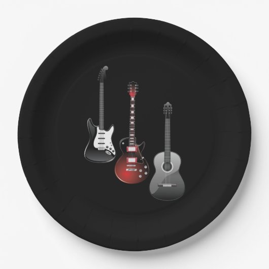 Cool Electric Guitars for Music Lovers Gift ペーパープレート (正面)