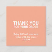 Cool Elegant Bold Salmon Thank You Card Coupon 割引カード (正面)