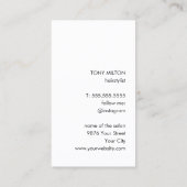 Cool Elegant Grey Black Scissors Hairstylist 名刺 (裏面)