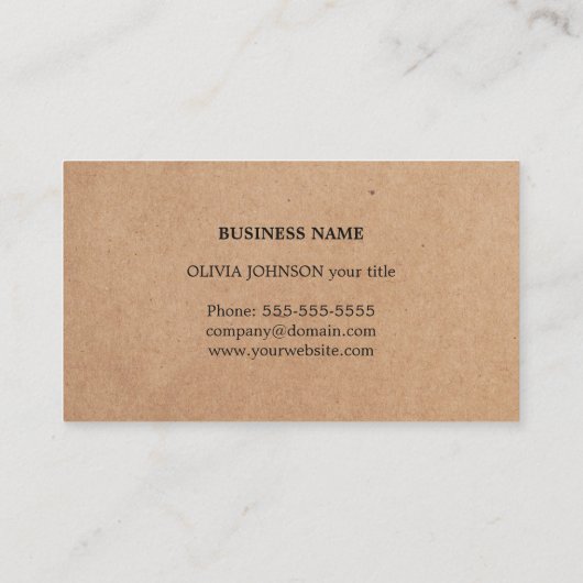 Cool Elegant Kraft Paper Handwriting Consultant 名刺 (裏面)
