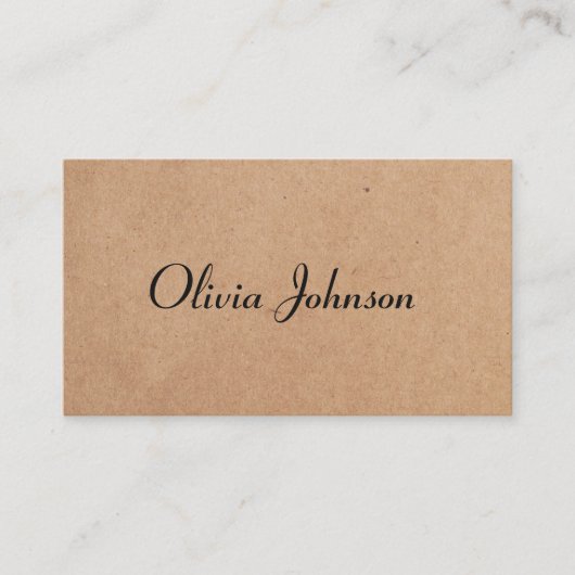 Cool Elegant Kraft Paper Handwriting Consultant 名刺 (正面)