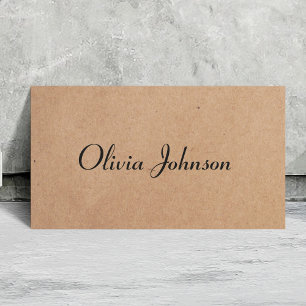 Cool Elegant Kraft Paper Handwriting Consultant 名刺
