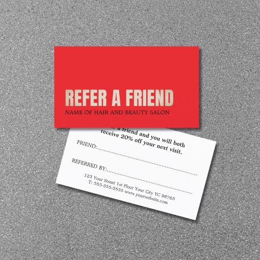 Cool Elegant Red Golden Beauty Salon  紹介カード
