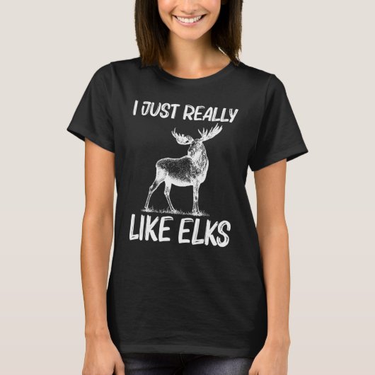 Cool Elk For Men Women Elk Deer Hunter Hunting Tシャツ (正面)