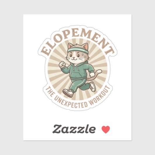 Cool Elopement Autism Cat Humor Unexpected Workout シール (シート)