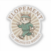 Cool Elopement Autism Cat Humor Unexpected Workout シール (正面)