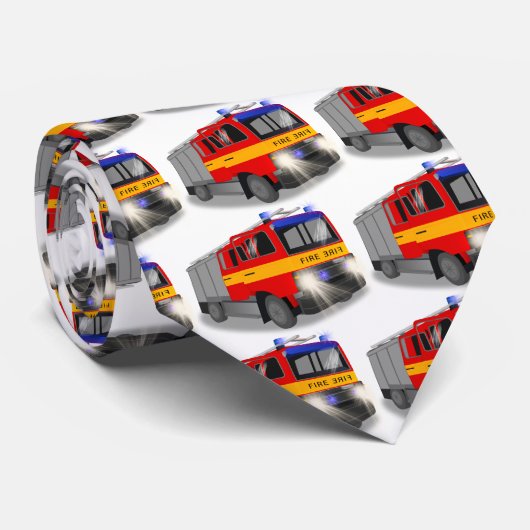 Cool Emergency Fire Engine Cartoon Design for Kids ネクタイ (ロール)