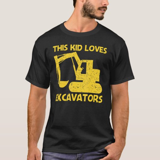 Cool Excavator For Kids Boys Heavy Equipment Opera Tシャツ (正面)