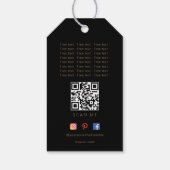 Cool Fake Gold Black Heart Lace Effect Love Thanks ギフトタグ (裏面)