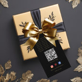 Cool Fake Gold Black Heart Lace Effect Love Thanks ギフトタグ