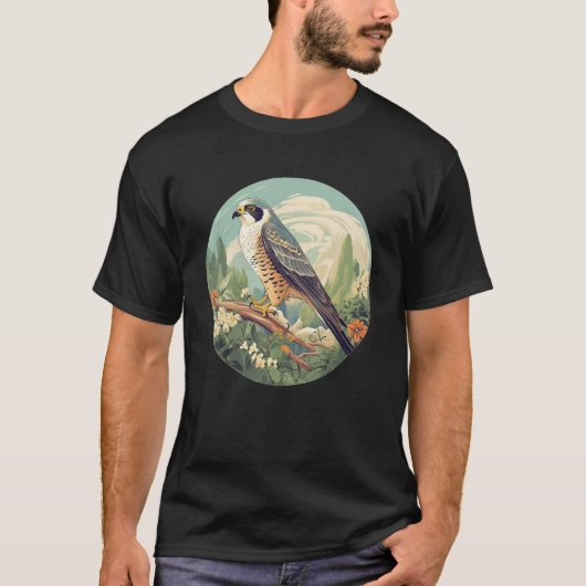 Cool Falconry Bird in Wilderness Tシャツ (正面)