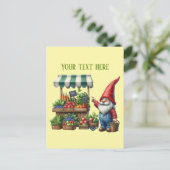 Cool Farmers market gnome customizable ポストカード (スタンド正面)