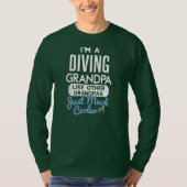 Cool Fathers Day Design Diving Grandpa Tシャツ (正面)