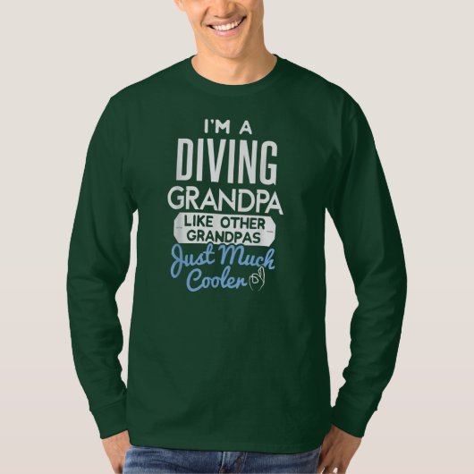 Cool Fathers Day Design Diving Grandpa  Tシャツ (正面)