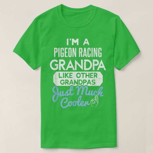 Cool Fathers Design Pigeon Racing Grandpa Tシャツ (デザイン正面)