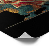 Cool Festive Dragon With Riding Santa Claus Look ポスター (角)