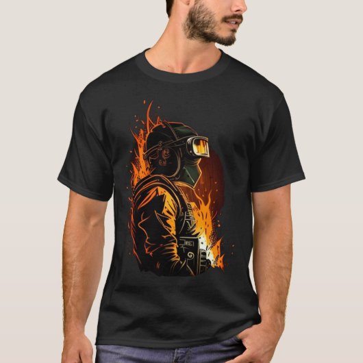 Cool Fire Welder Worker Tシャツ (正面)