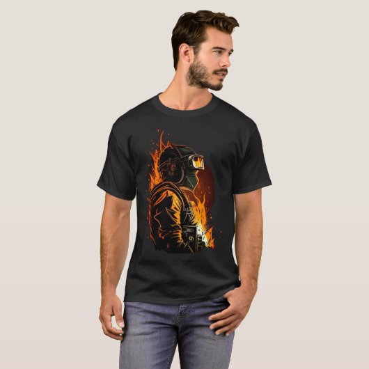 Cool Fire Welder Worker Tシャツ (正面フル)