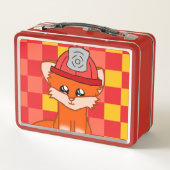 Cool Firefighter & Fox Themed Lunchbox メタルランチボックス (裏面)