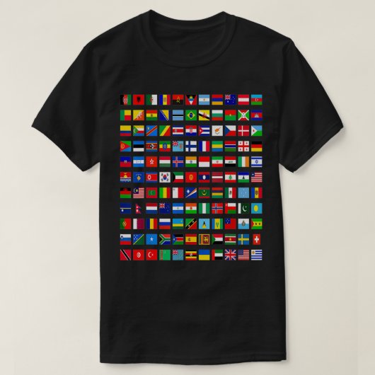 Cool Flags of the World Countries International Fl Tシャツ (デザイン正面)