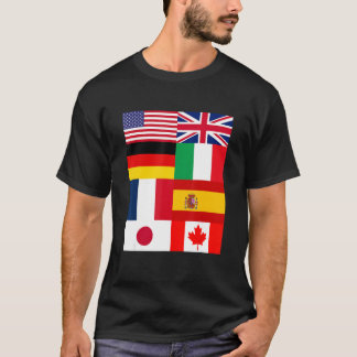 Cool Flags of The World Illustration  Graphic Desi Tシャツ
