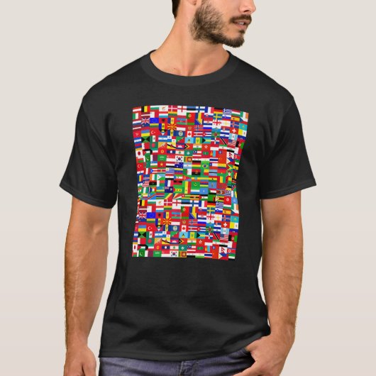 Cool Flags of The World Illustration Graphic Desi Tシャツ (正面)