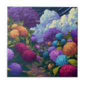 Cool Floral Hydrangeas  Tiles  For Spa-Style Bath タイル (正面)