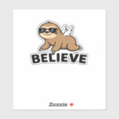 Cool Flying Sloth Believe Funny Motivational Desig シール (シート)