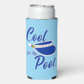 Cool For Pool Fun Summer Visor Art Motto スリム缶クーラー (Seltzer裏面)