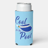 Cool For Pool Fun Summer Visor Art Motto スリム缶クーラー (Seltzer正面)