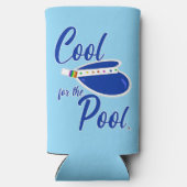 Cool For Pool Fun Summer Visor Art Motto スリム缶クーラー (裏面)