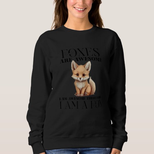 Cool Fox Design For Men Women Kids Wildlife Animal スウェットシャツ (正面)