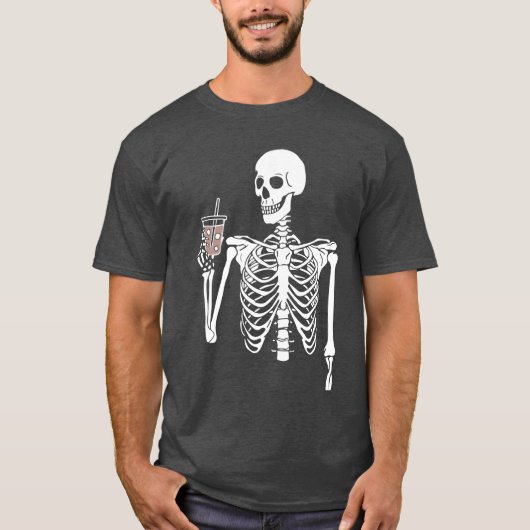 Cool frame holding party glasses on Hallowe funny Tシャツ (正面)