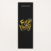 Cool Free And Happy イエロー ブラック 手書きタイポ