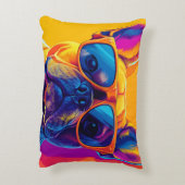 Cool French bulldog dog with sunglasses アクセントクッション (裏面(縦))