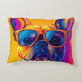 Cool French bulldog dog with sunglasses アクセントクッション (裏面)